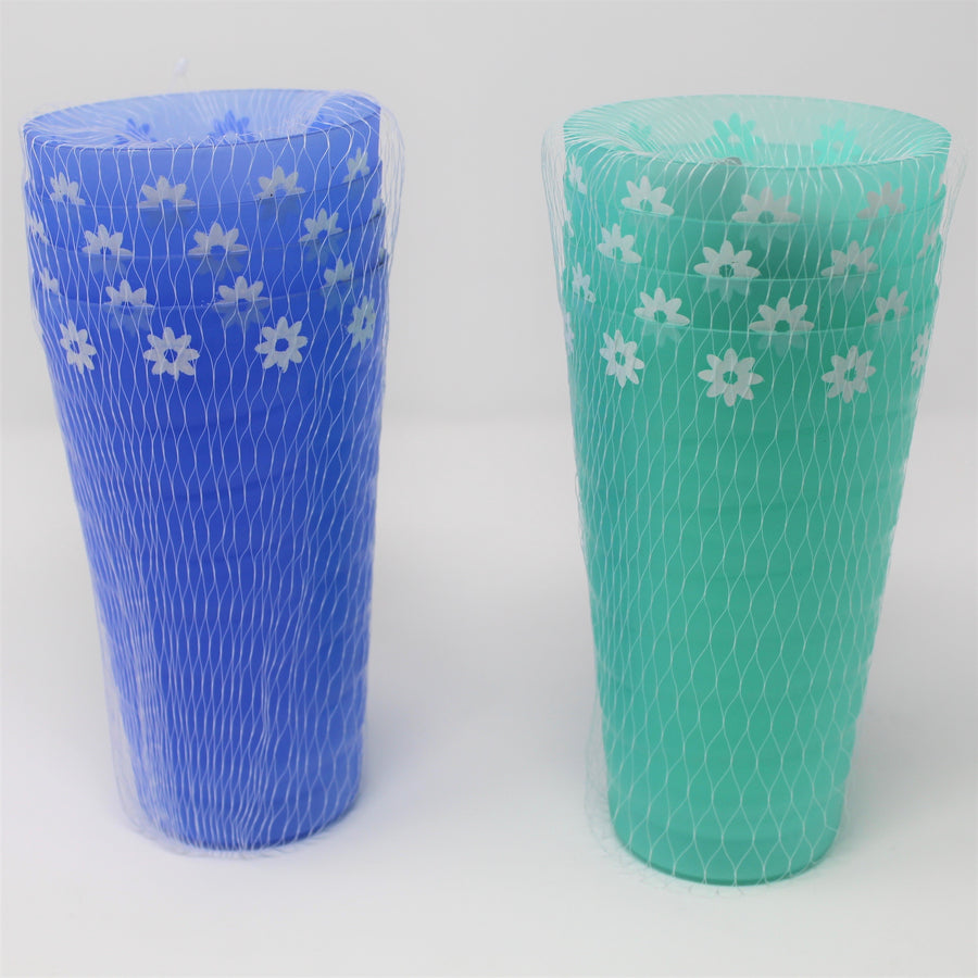 TUMBLER,4PC 16OZ FLORAL 2 ASSTD C/P 36