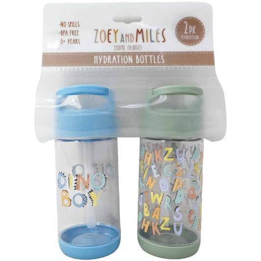 Kids 2pk Dino Boy Bottle C/P 12 Zoey & Miles