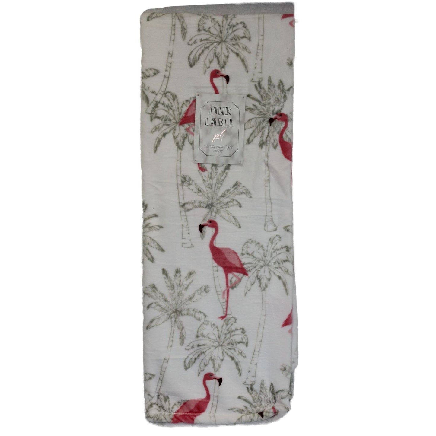 50"x70" FLAMINGO PRINT FLANNEL PLUSH THROW C/P 6