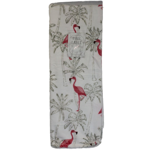 50"x70" FLAMINGO PRINT FLANNEL PLUSH THROW C/P 6
