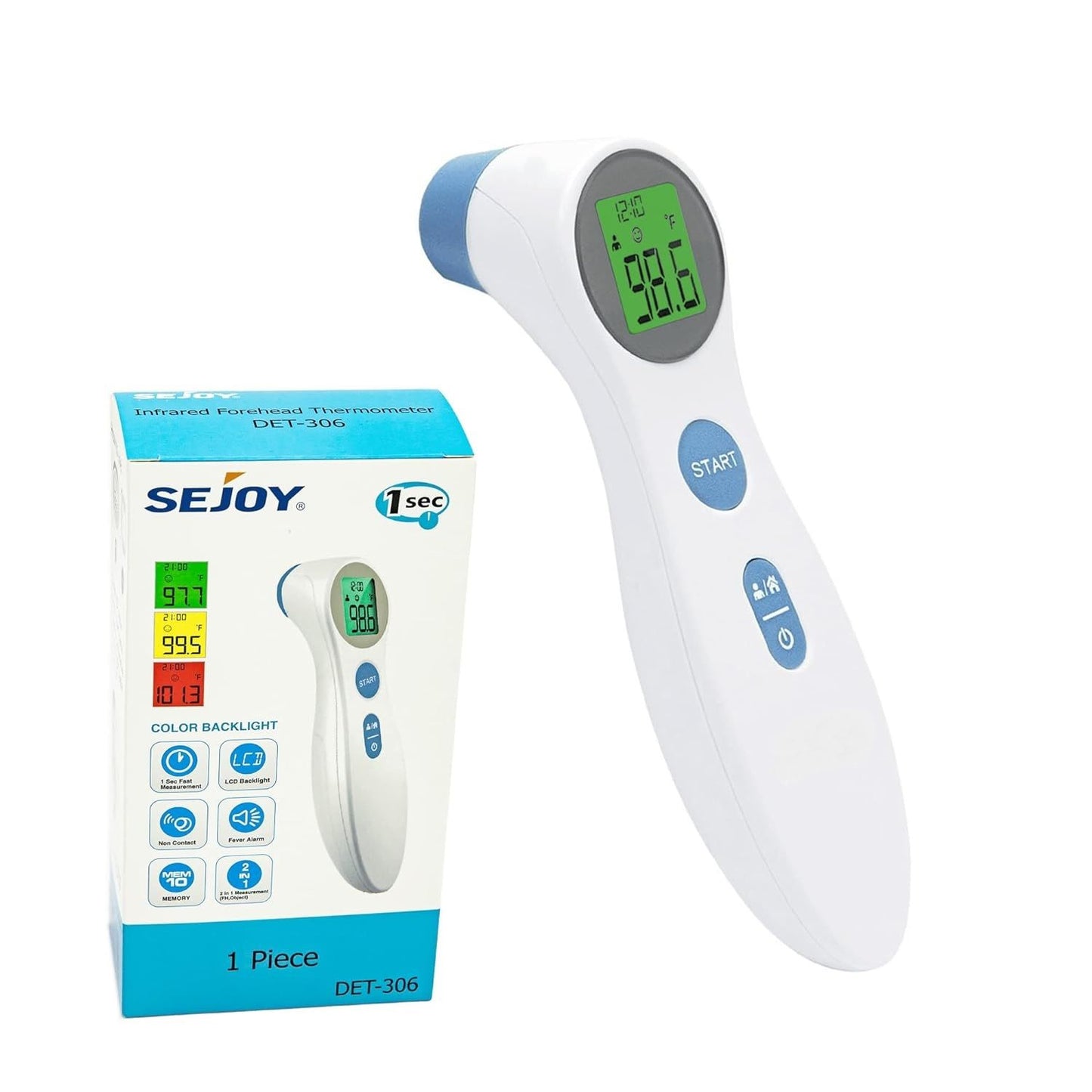 WHT/BLUE INFRARED FOREHEAD THERMOMETER C/P 100