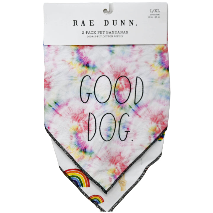 2pk "GOOD DOG" L/XL PET BANDANAS C/P 48