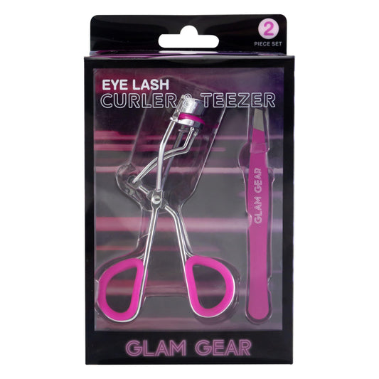 PINK EYELASH CURLER AND TWEEZER SET C/P 144