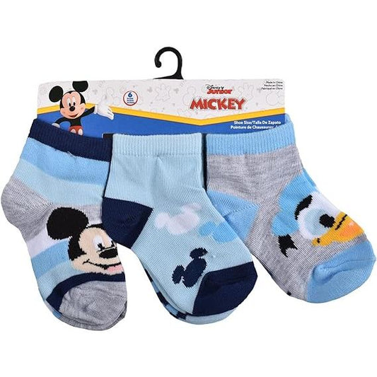 6pk 2T-4T MICKEY MOUSE BOLD BLUE SOCKS C/P 60