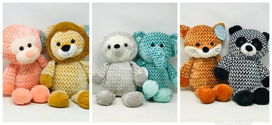 20" Chevron Print Animals, 6 assorted C/P 6