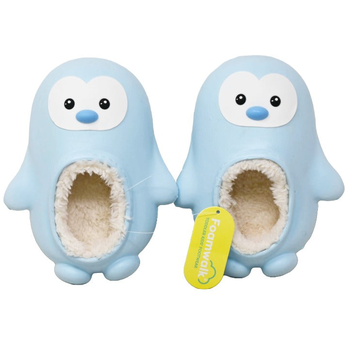 TODDLER BOYS BLUE PENGUIN CLOG wFAUX FUR FOAMWALK 4-ASST SIZE C/P 20