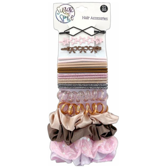 21pc MULTICOLOR HAIR ACCESSORIES C/P 204