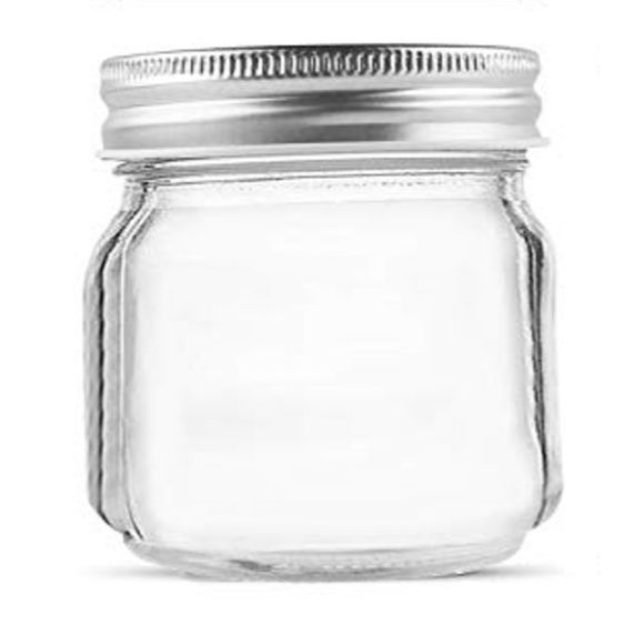 8oz MASON GLASS JAR WITH LID C/P 72