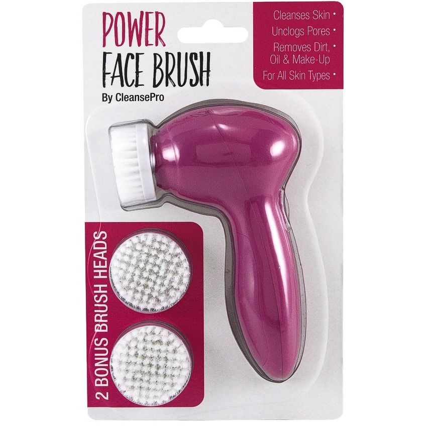 PINK SONIC FACIAL BRUSH W/3pc NYLON BRUSH HEAD C/P 36