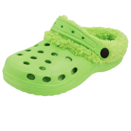 *OUTSIDE OF CA* GREEN KIDS FUR LINED CLOG 6-ASST SIZE C/P 12