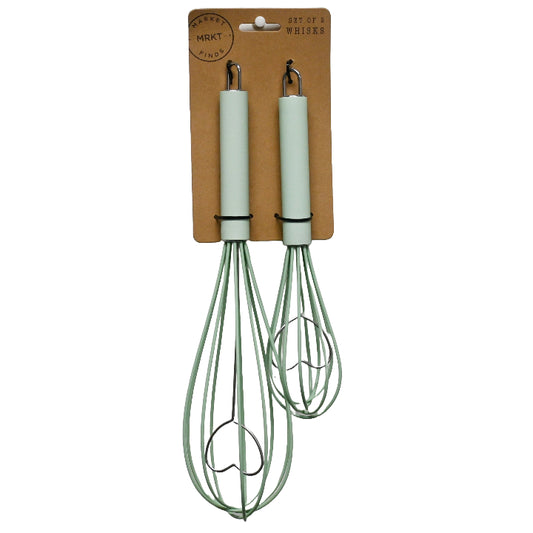 2 Pack Whisk Set with Sillicone Heads and Handles C/P 48