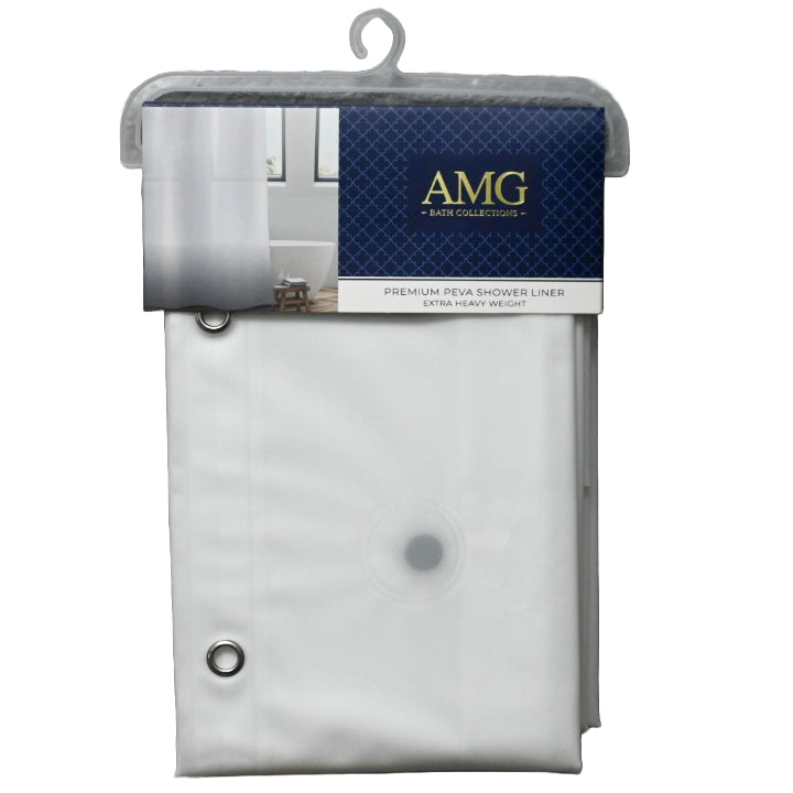 70" x 72" Frosted PEVA Shower Liner wMetal Grommets and Weighed Magnetic Hem C/P 12