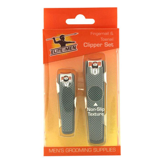 2pc MEN'S NAIL CLIPPER SET W/SOFT TOUCH GRIP C/P 96
