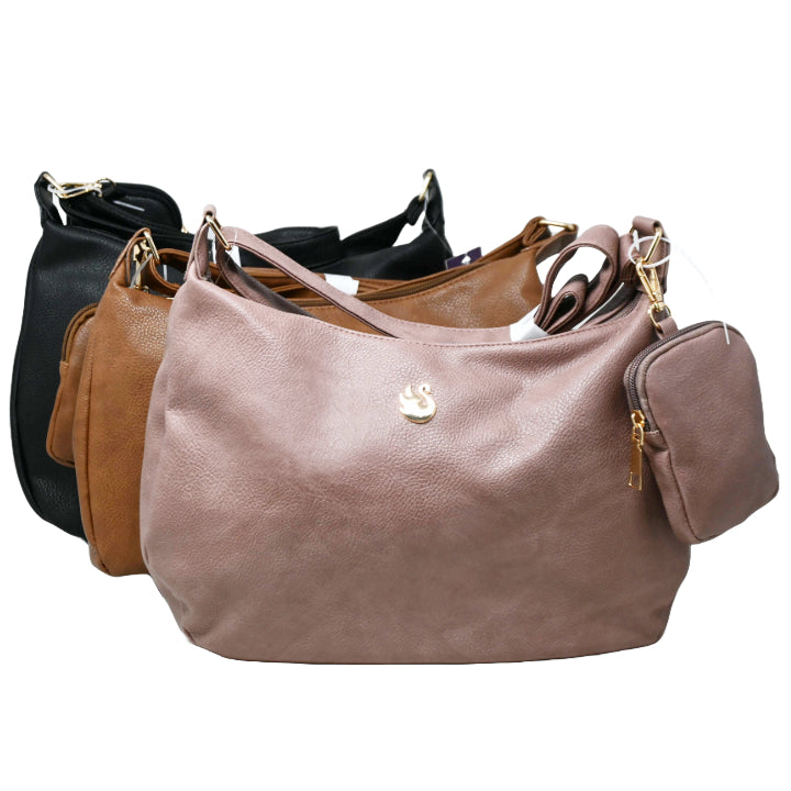 ASST HOBO HANDBAG wTOP ZIPPER CLOSURE & ADJUSTABLE SHOULDER STRAP C/P 12