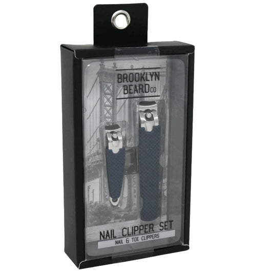 2pk BROOKLYN BEARD RUBBERIZED NAIL CLIPPERS C/P 144