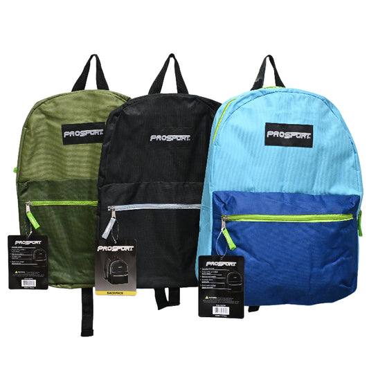 17" PROSPORT BACKPACK 3-ASST COLORS C/P 24
