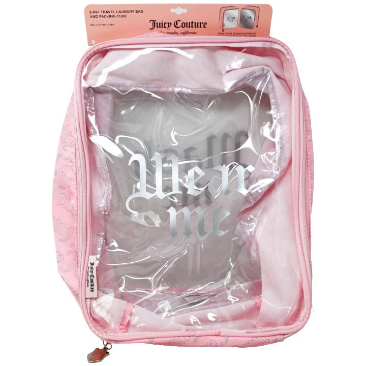 PINK NYLON & CLEAR PVC LAUNDRY BAG JUICY COUTURE C/P 18