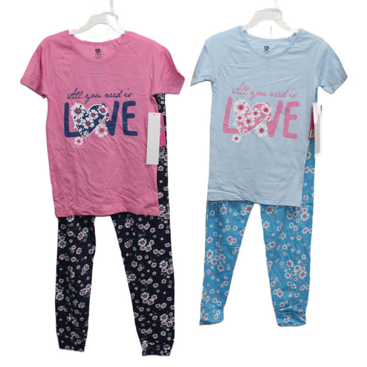 2pc "ALL YOU NEED IS LOVE" GIRLS SLEEP SET (2 ASST PRINTS -SIZE: 4/5,6/7,8/10,12/14) C/P 24