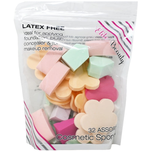 32ct Asst Cosm Sponges C/P 48 Inner 6 ELITE