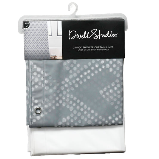 2pc 72" x 72" EVA Shower Liner wMetal Grommets and Weighed Magnetic Hem C/P 12