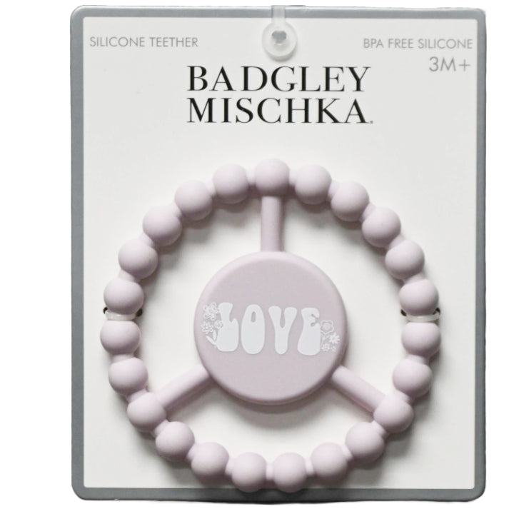1pc Silicone Peace Teether - Light Purple "Love" C/P 100