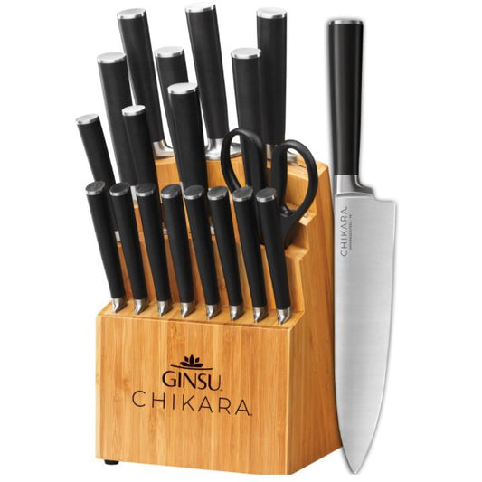 GINSU Chikara 19pc knife set Bamboo Block C/P 1