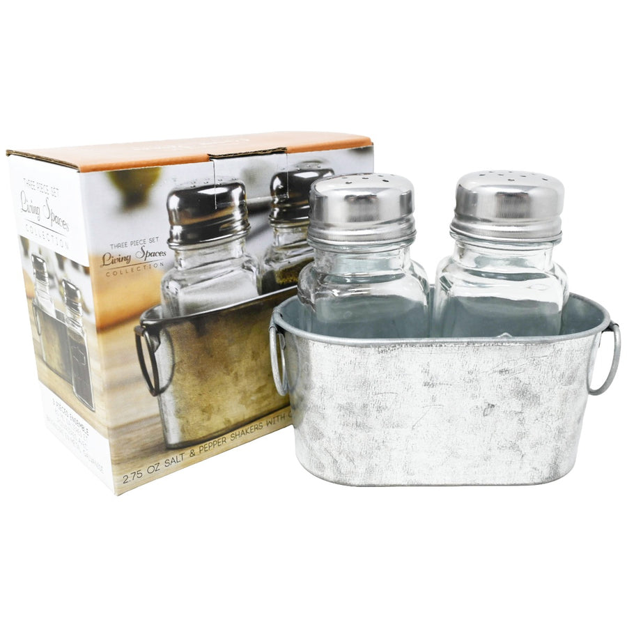 3pc Salt & Pepper Set w/Tub C/P 12