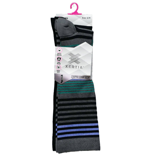 2pk S/M LADIES FASHION BLACK PATTERN COMPRESSION SOCKS C/P 60