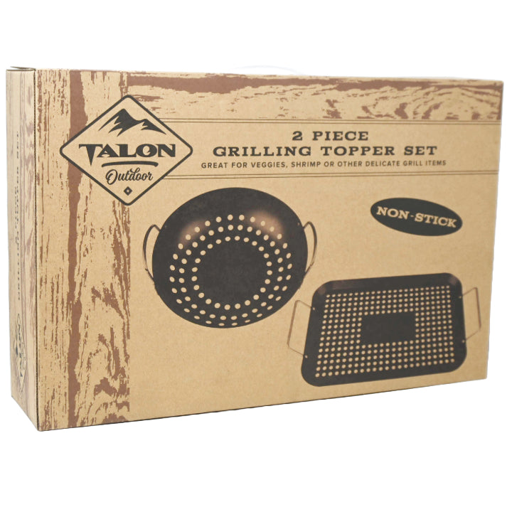 JOHN WAYNE 2pc Set Non Stick Grill Toppers Rectangle and Round CB C/P 6