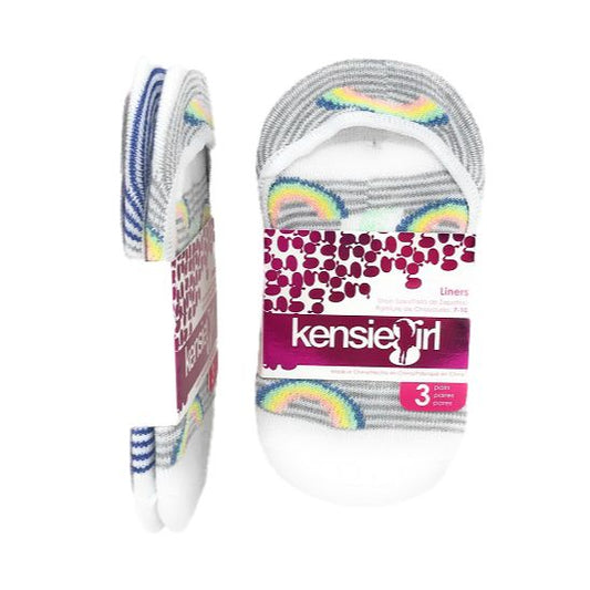 4-6 3PK KENSIE GIRL UNICORN RAINBOW SOCKS C/P 60