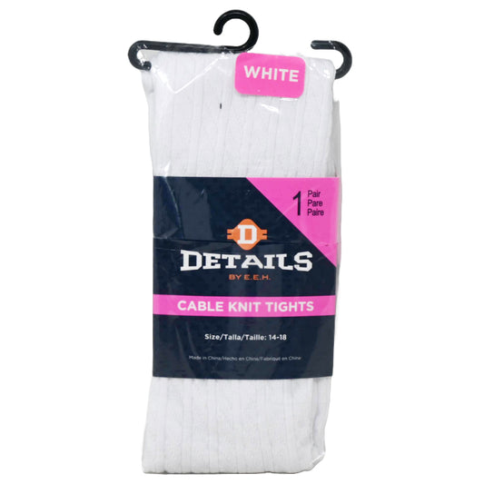 1pk WHT DETAILS CABLE KNIT TIGHTS SIZE 14-18 C/P 60