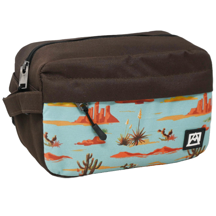 *OUTSIDE OF CA* AVALANCHE MEN BROWN PRINTED TOILETRY BAG C/P 40