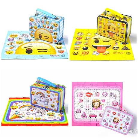 Emoji 48pc Puzzle in Tin Box 4ASTD C/P 36