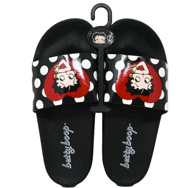 BETTY BOOP BLACK DOT SLIDE SANDAL ASST SIZE C/P 18