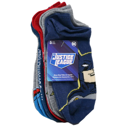 5pk JUSTICE LEAGUE HONOR NS SOCKS SIZE 6-8 C/P 60