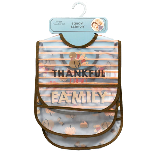 3pk THANKFUL BIBS - PEVA C/P 48