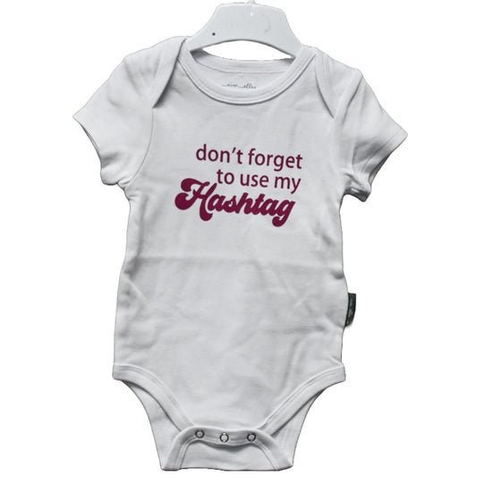 3-6 month White Onesie, Hashtag C/P 48