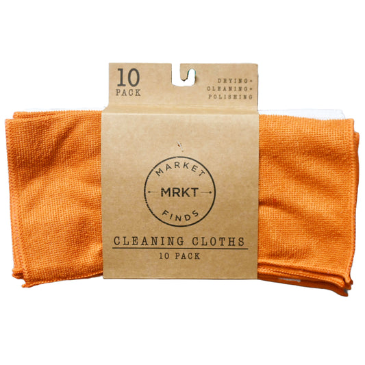 10pk ORANGE/WHITE MICROFIBER CLEANING CLOTH C/P 48