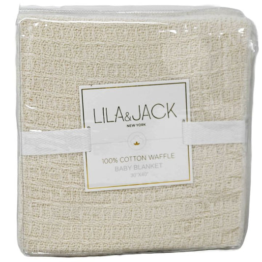 1pc 30x40" Cotton Waffle Blanket - Ivory C/P 48