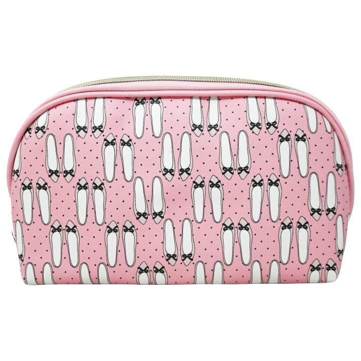 *OUTSIDE CA* LRG PINK DOME COSMETIC BAG W/PRINTED HEELS CLEMENTINE AND JANE C/P 40