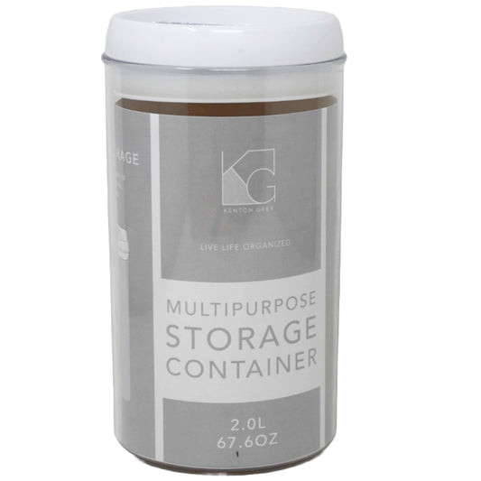 *OUTSIDE OF COUNTRY * 2.0L Round Plastic Food Storage Container wWhite Lid C/P 40