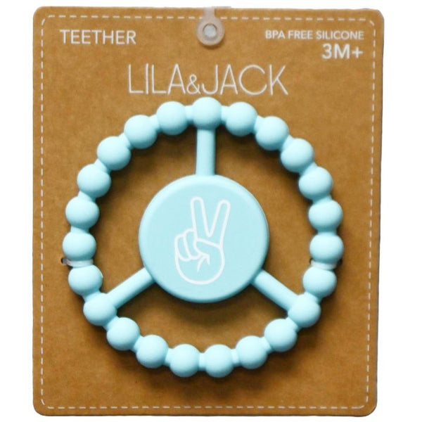 1pc Silicone Peace Teether - Sky Blue Hand Peace Sign C/P 100