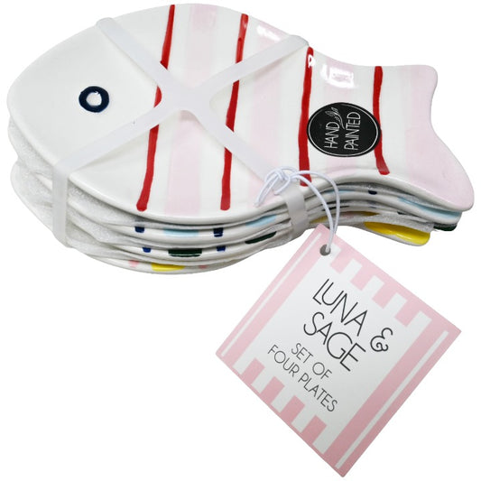 4pk 7" Fish Plates C/P 16 Luna & Sage