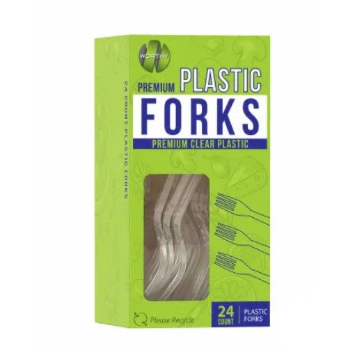 24ct WORTHY PLASTIC FORKS C/P 24