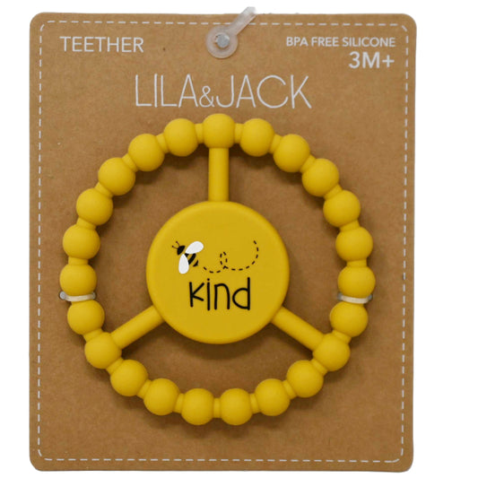 1pc Silicone Peace Teether - Mustard Bee "Kind" C/P 100