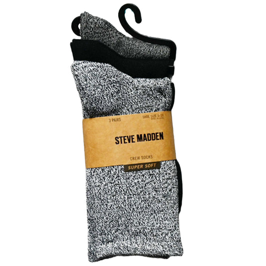 3pk WOMEN SUPER SOFT CREW SOCKS STEVE MADDEN C/P 36