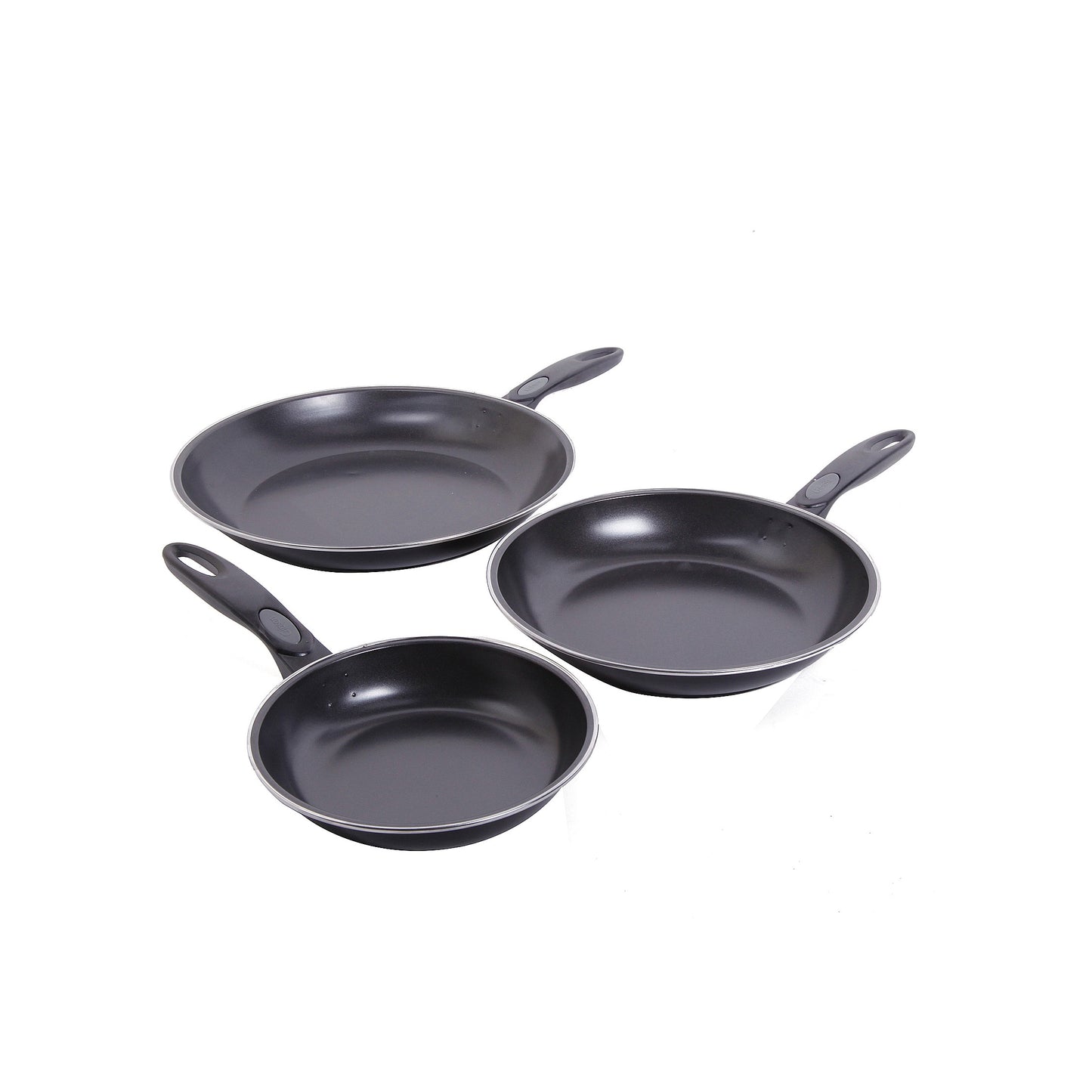 3pc GV Aventura Carbon Steel Black Fry Pan Set C/P 6
