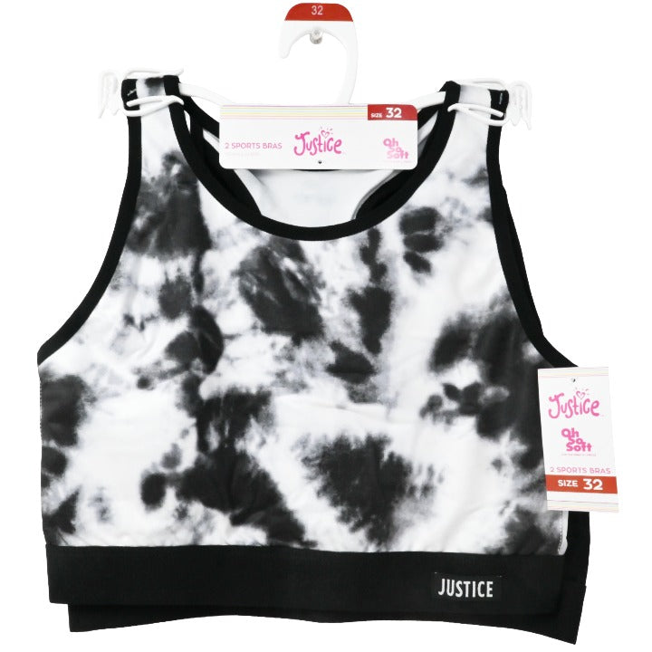 Girls Sz 32 2pk Sports Bra Set C/P 24 Justice
