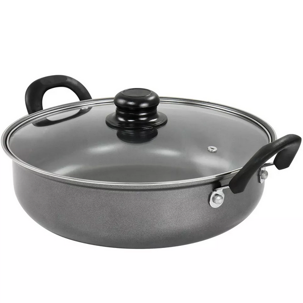 12" GV HIGHBERRY CHARCOAL ALL PURPOSE N-STICK PAN W/LID C/P 4