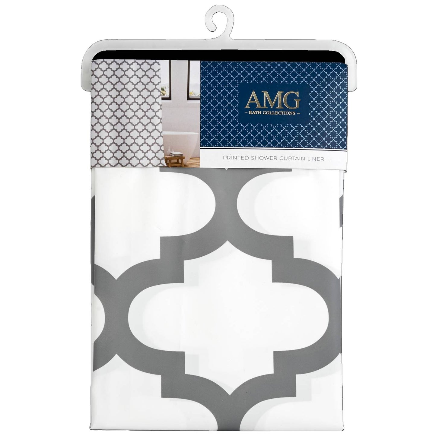 70"X72" BAROQUE PRINT PEVA SHOWER LINER C/P 12